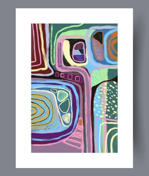 Abstract band creative template wall art print. Wall artwork for interior design. Contemporary decorative background with template. Printable minimal abstract band poster.