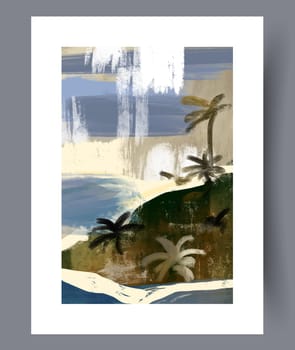 Abstract band creative template wall art print. Wall artwork for interior design. Contemporary decorative background with template. Printable minimal abstract band poster.