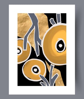 Abstract band creative template wall art print. Wall artwork for interior design. Contemporary decorative background with template. Printable minimal abstract band poster.