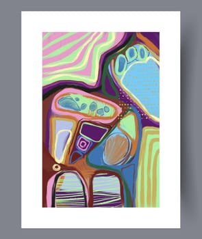 Abstract band creative template wall art print. Wall artwork for interior design. Contemporary decorative background with template. Printable minimal abstract band poster.