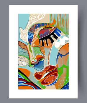 Abstract band creative template wall art print. Wall artwork for interior design. Contemporary decorative background with template. Printable minimal abstract band poster.