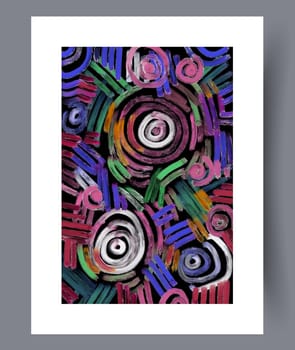 Abstract band creative template wall art print. Wall artwork for interior design. Contemporary decorative background with template. Printable minimal abstract band poster.