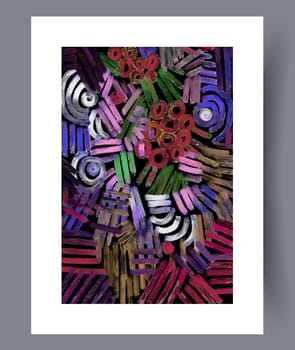 Abstract band creative template wall art print. Wall artwork for interior design. Contemporary decorative background with template. Printable minimal abstract band poster.