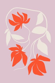 Printable wall art poster print. Hand drawn minimalism design for scandinavian interior.