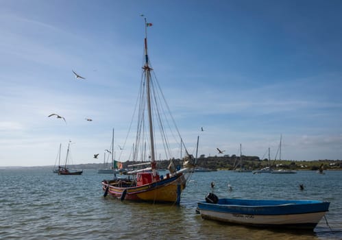 Boats in the harbor in the  town of Alvor, Algarve, Portugal