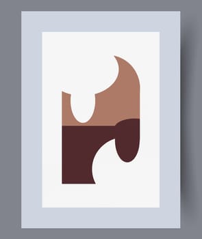 Abstract form minimalistic sketch wall art print. Contemporary decorative background with sketch. Wall artwork for interior design. Printable minimal abstract form poster.