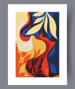 Abstract band creative template wall art print. Wall artwork for interior design. Contemporary decorative background with template. Printable minimal abstract band poster.