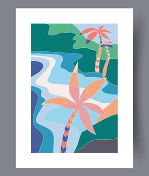 Abstract band creative template wall art print. Wall artwork for interior design. Contemporary decorative background with template. Printable minimal abstract band poster.