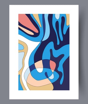 Abstract band creative template wall art print. Wall artwork for interior design. Contemporary decorative background with template. Printable minimal abstract band poster.