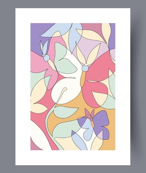 Abstract band creative template wall art print. Wall artwork for interior design. Contemporary decorative background with template. Printable minimal abstract band poster.