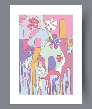 Abstract band creative template wall art print. Wall artwork for interior design. Contemporary decorative background with template. Printable minimal abstract band poster.
