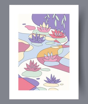 Abstract band creative template wall art print. Wall artwork for interior design. Contemporary decorative background with template. Printable minimal abstract band poster.