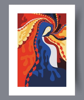 Abstract band creative template wall art print. Wall artwork for interior design. Contemporary decorative background with template. Printable minimal abstract band poster.