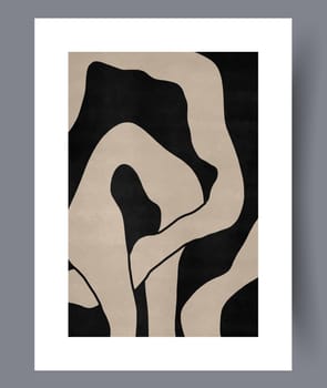 Abstract band creative template wall art print. Wall artwork for interior design. Contemporary decorative background with template. Printable minimal abstract band poster.