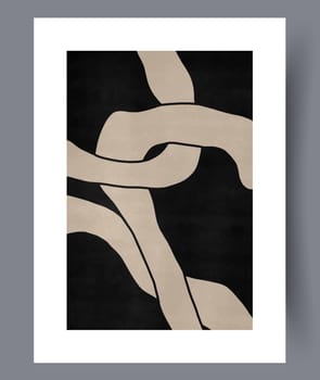 Abstract band creative template wall art print. Wall artwork for interior design. Contemporary decorative background with template. Printable minimal abstract band poster.