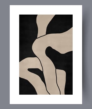 Abstract band creative template wall art print. Wall artwork for interior design. Contemporary decorative background with template. Printable minimal abstract band poster.