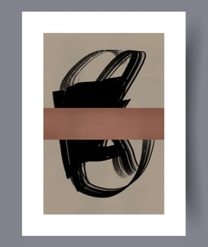 Abstract band creative template wall art print. Wall artwork for interior design. Contemporary decorative background with template. Printable minimal abstract band poster.