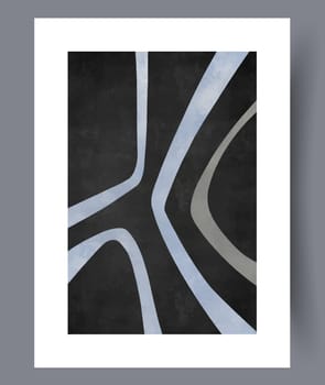 Abstract band creative template wall art print. Wall artwork for interior design. Contemporary decorative background with template. Printable minimal abstract band poster.