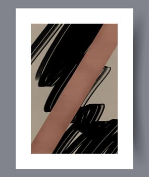 Abstract band creative template wall art print. Wall artwork for interior design. Contemporary decorative background with template. Printable minimal abstract band poster.