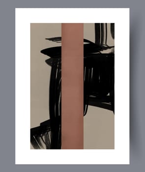 Abstract band creative template wall art print. Wall artwork for interior design. Contemporary decorative background with template. Printable minimal abstract band poster.