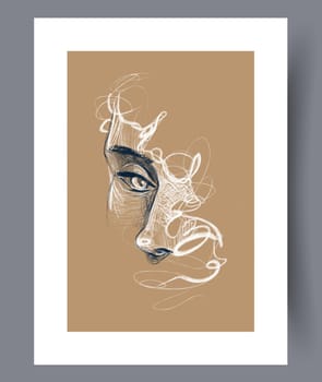 Abstract band creative template wall art print. Wall artwork for interior design. Contemporary decorative background with template. Printable minimal abstract band poster.