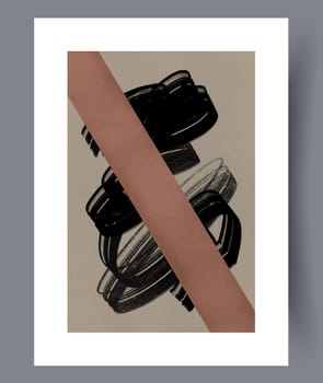 Abstract band creative template wall art print. Wall artwork for interior design. Contemporary decorative background with template. Printable minimal abstract band poster.