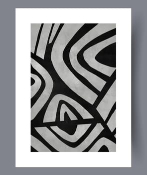 Abstract band creative template wall art print. Wall artwork for interior design. Contemporary decorative background with template. Printable minimal abstract band poster.