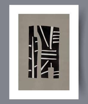 Abstract band creative template wall art print. Wall artwork for interior design. Contemporary decorative background with template. Printable minimal abstract band poster.