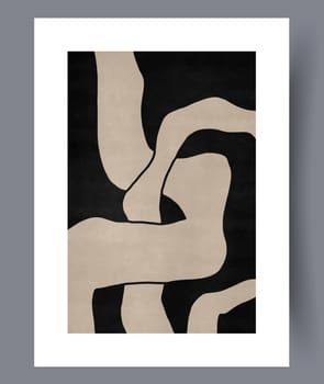 Abstract band creative template wall art print. Wall artwork for interior design. Contemporary decorative background with template. Printable minimal abstract band poster.