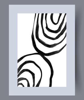 Abstract band creative template wall art print. Wall artwork for interior design. Contemporary decorative background with template. Printable minimal abstract band poster.
