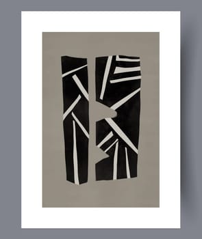 Abstract band creative template wall art print. Wall artwork for interior design. Contemporary decorative background with template. Printable minimal abstract band poster.