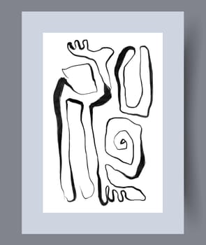 Abstract band creative template wall art print. Wall artwork for interior design. Contemporary decorative background with template. Printable minimal abstract band poster.