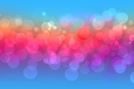 A festive abstract red orange pink blue gradient background texture with glitter defocused sparkle bokeh circles. Card concept for Happy New Year, party invitation, valentine or other holidays.