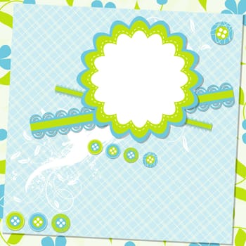 Template greeting card, vector scrap illustration