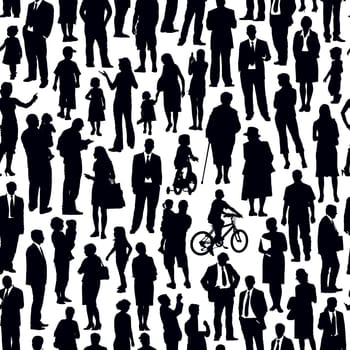 Pattern - crowd of people walking on a street.