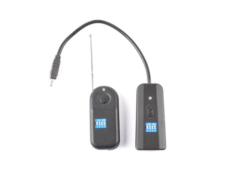 Wireless remote shutter on white background