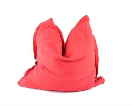 Small red pillow on a white background