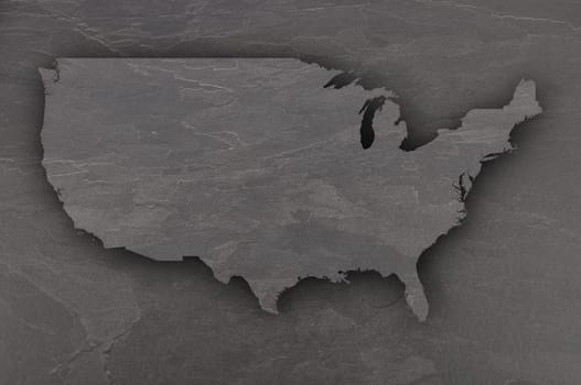Map of USA on dark slate