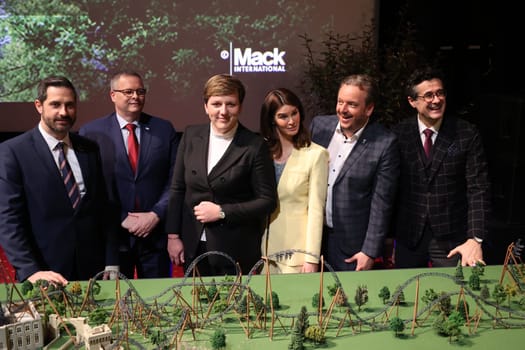 The model of the new coaster has been completed,the representatives from Croatia and the Mack family want to open the new facility in 2024 - Europapark Rust at the press conference for the season opening 2023