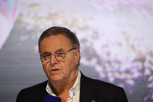 Dr. Roland Mack (Managing Director Europapark Rust) at Europapark Rust at the press conference for the season opening 2023