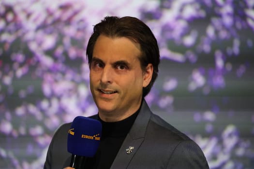Thomas Mack (Junior Manager Europapark Rust) at Europapark Rust at the press conference for the season opening 2023