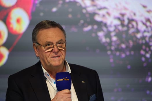 Dr. Roland Mack (Managing Director Europapark Rust) at Europapark Rust at the press conference for the season opening 2023