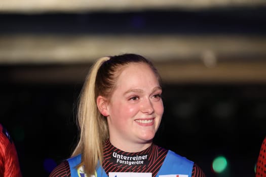 Luger Anna Berreiter (Berchtesgaden) at the opening of the Vikinglop speed slide in Europapark Rust at the press conference for the opening of the 2023 season