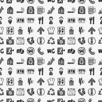seamless doodle public sign pattern