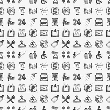 seamless doodle public sign pattern