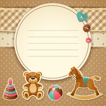 Vector illustration - Baby Shower Invitation (boy), EPS 10, RGB..Use transparency and blend modes