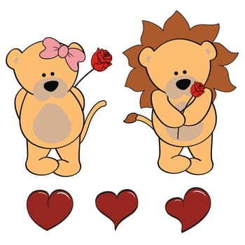lion  baby cute cartoon set in vector format