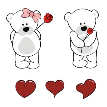 polar bear   baby cute cartoon set in vector format