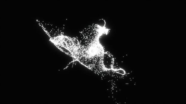 Flow white particles. Computer generated 3d render