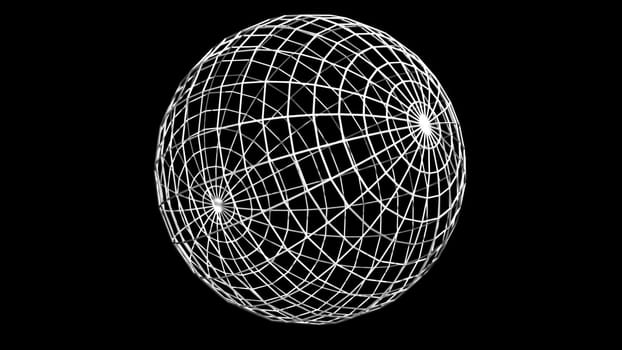 wireframe sphere. Computer generated 3d render